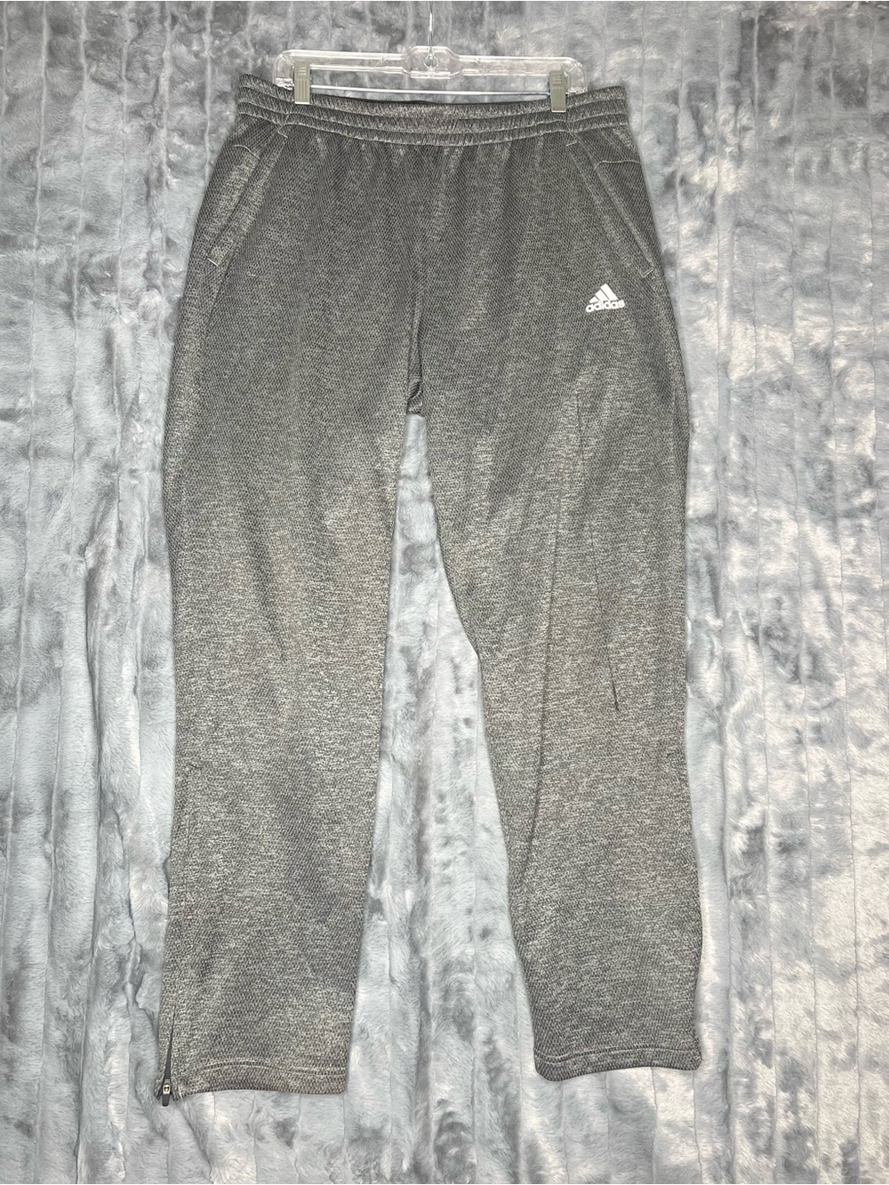 adidas ClimaWarm Mens L Gray Heather Performance Pants Athletic Training